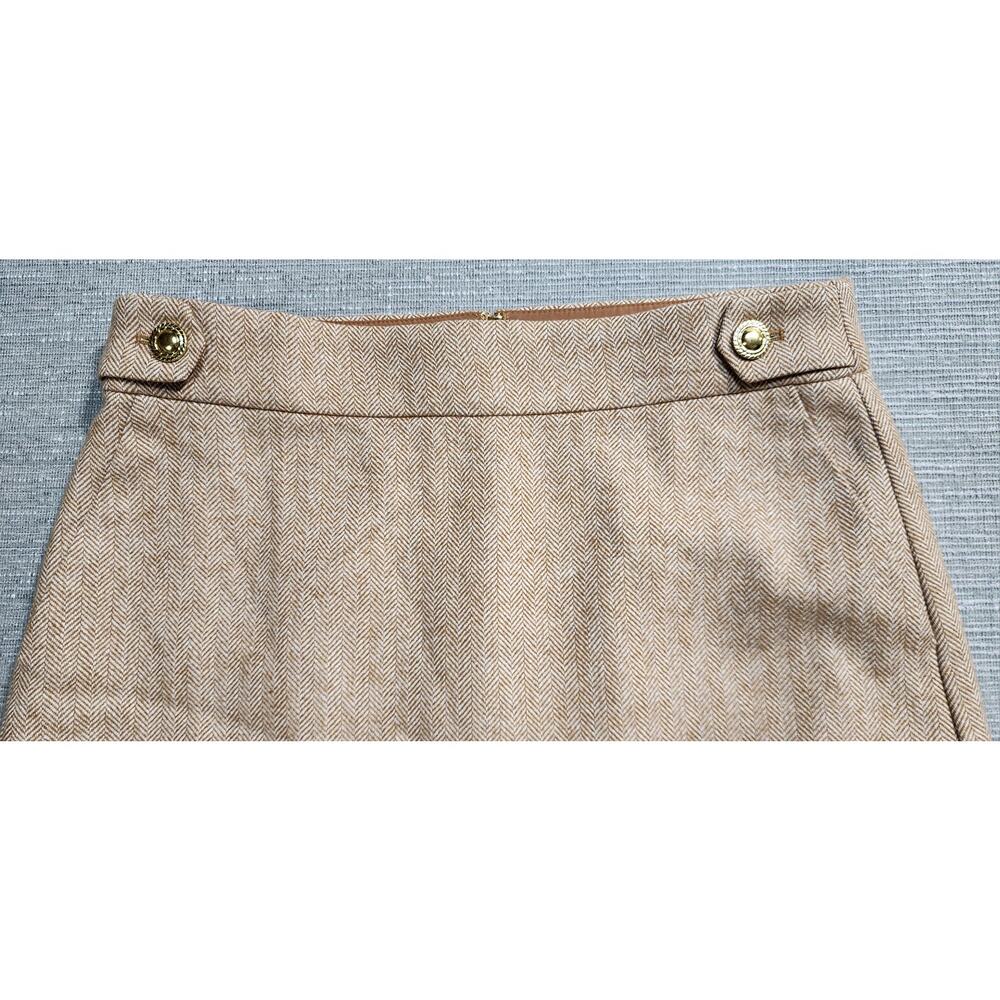 J.Crew Womens Herringbone Skirt Wool Blend Tan Size 10 NWT - Picture 3 of 10